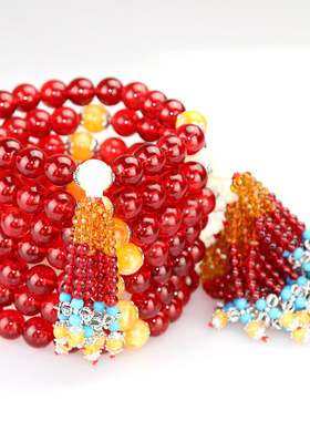 汽车档位珠菩提子水晶红色佛珠创意保平安挂件车载内饰装饰品新款