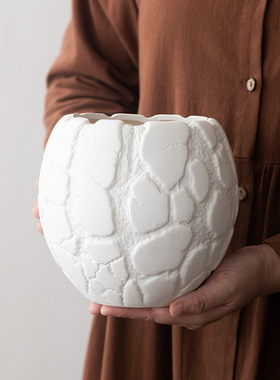 白色欧式花盆绿植水培干花陶瓷花瓶家居装饰摆件创意花瓶