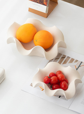 陶瓷家用水果盘水果篮收纳盘客厅茶几零食糖果收纳北欧简约