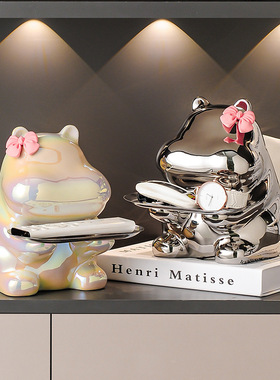 陶瓷纸巾盒可爱奶油风客厅抽纸盒家用茶几高级感纸抽盒子餐巾纸盒