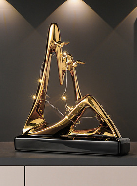 现代简约金山银山摆件轻奢高档客厅酒柜电视柜餐边柜高级感装饰品