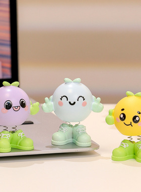 卡通摆件弹簧表情包潮玩公仔办公桌装饰树脂摆件网红高级汽车饰品