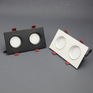 双头筒灯led嵌入式 20公分斗胆灯 白色客厅无主灯照明吊顶开孔10CM