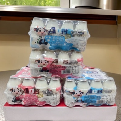 庄锦记乳菓宝贝AD钙乳酸菌饮料原味草莓味儿童100毫升12瓶