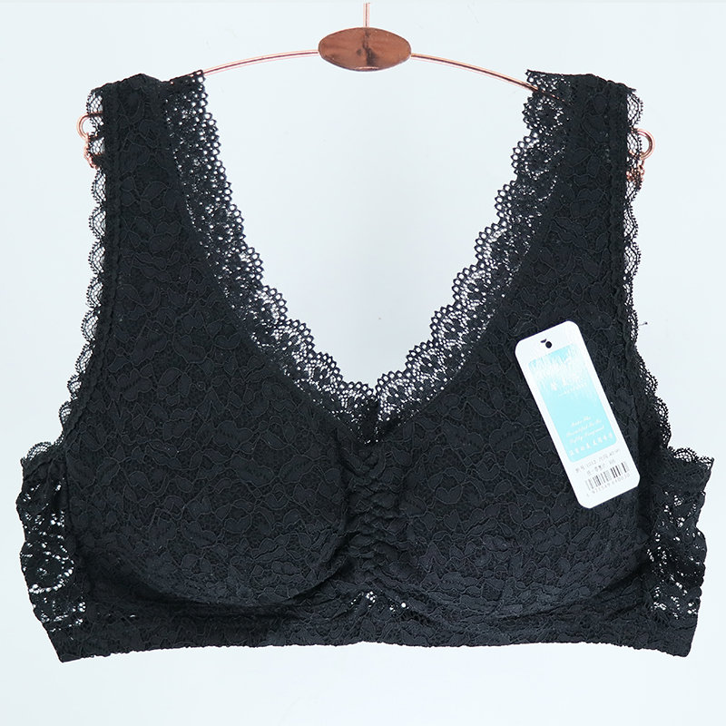 妈妈内衣无钢圈背心式蕾丝文胸女春夏睡眠带胸垫运动中老年人胸罩