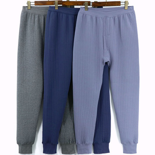 男大号纯棉保暖裤加肥大码加厚春秋裤高腰深裆中老年人中厚棉毛裤