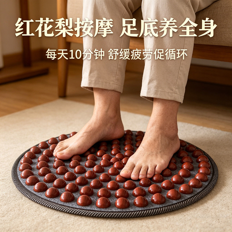 【高端红花梨】实木足底按摩垫家用足疗脚底穴位经络超慢跑指压板