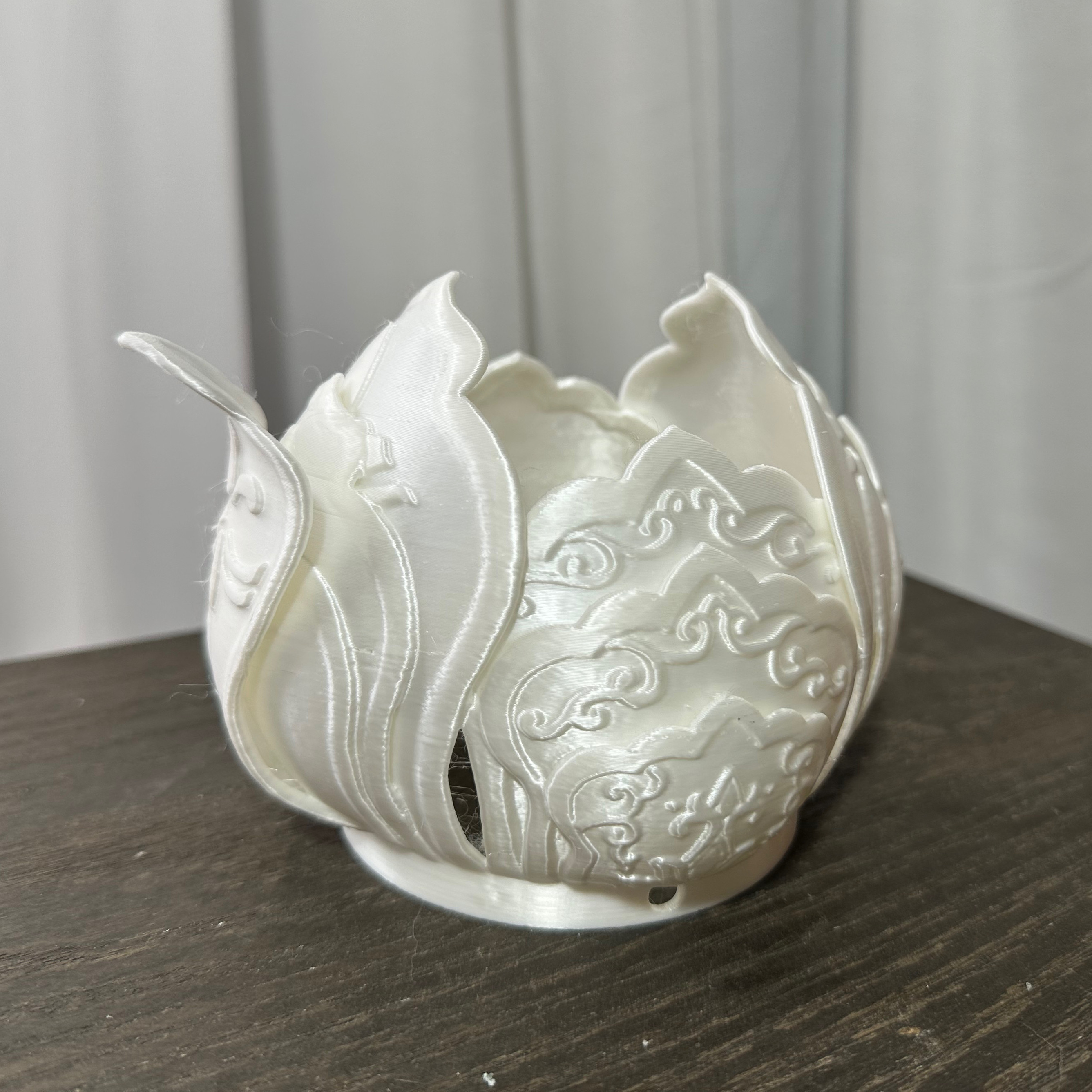 大萌制 复原唐制芙蓉冠 汉服发饰 女 花纹造型发冠 3d打印头冠