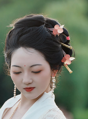 大萌制长安的荔枝簪子发钗透明汉服发饰女 3d打印发簪 荔拔头筹
