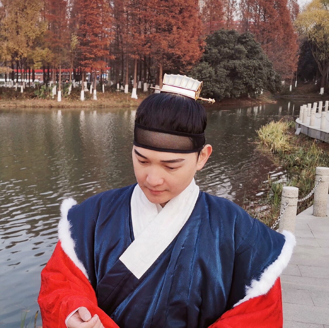 大萌制 仿明制梁冠明代发冠男汉服首饰配饰小冠发簪太子冠