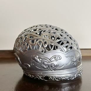 大萌制 明代花草纹镂空梁冠 汉服发饰金冠银冠头饰 3d打印发冠