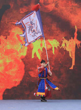 仪仗旗明代军中旗幡汉服舞台展演明朝军队龙旗可调颜色仿古旗帜