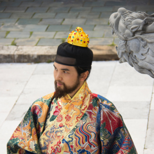 大萌制 仿 明 如意云纹宝石冠 汉服配饰发冠  3d打印束发冠 男