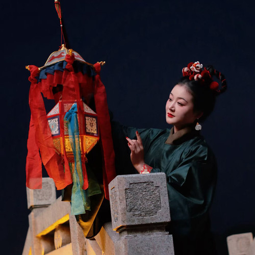 大萌制 明代传统八角宫灯 明元宵行乐图灯笼 汉服配饰花灯 材料包