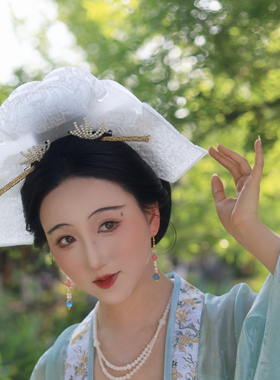 大萌制 宋制垂肩冠一冠两戴可拼装 汉服头饰女宋代发冠超仙饰品