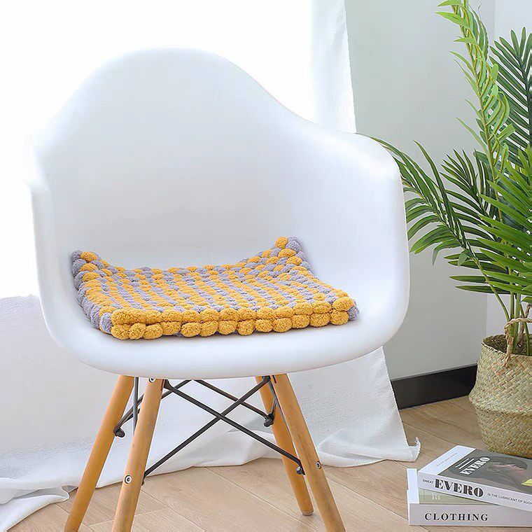 成品纯手工球球幼儿园小学生坐垫diy居家四季屁垫柔软厚实毛线