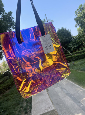 现货SkinnyDip 镭射包pvc单肩手提托特包果冻包购物袋沙滩游泳包