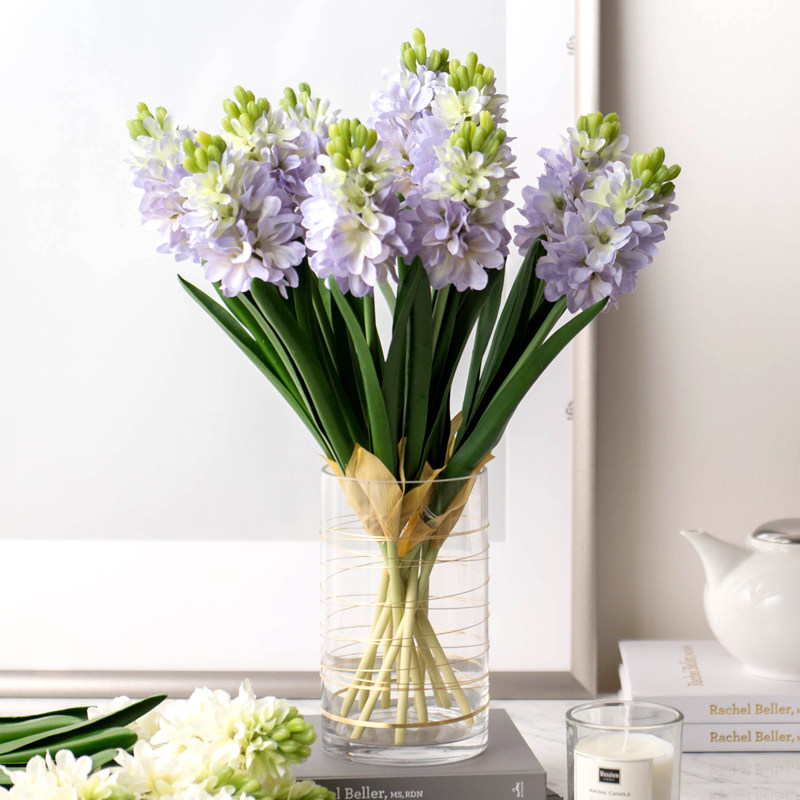仿真花风信子插花北欧花艺装饰花假花绢花餐桌摆饰塑料花室内摆设