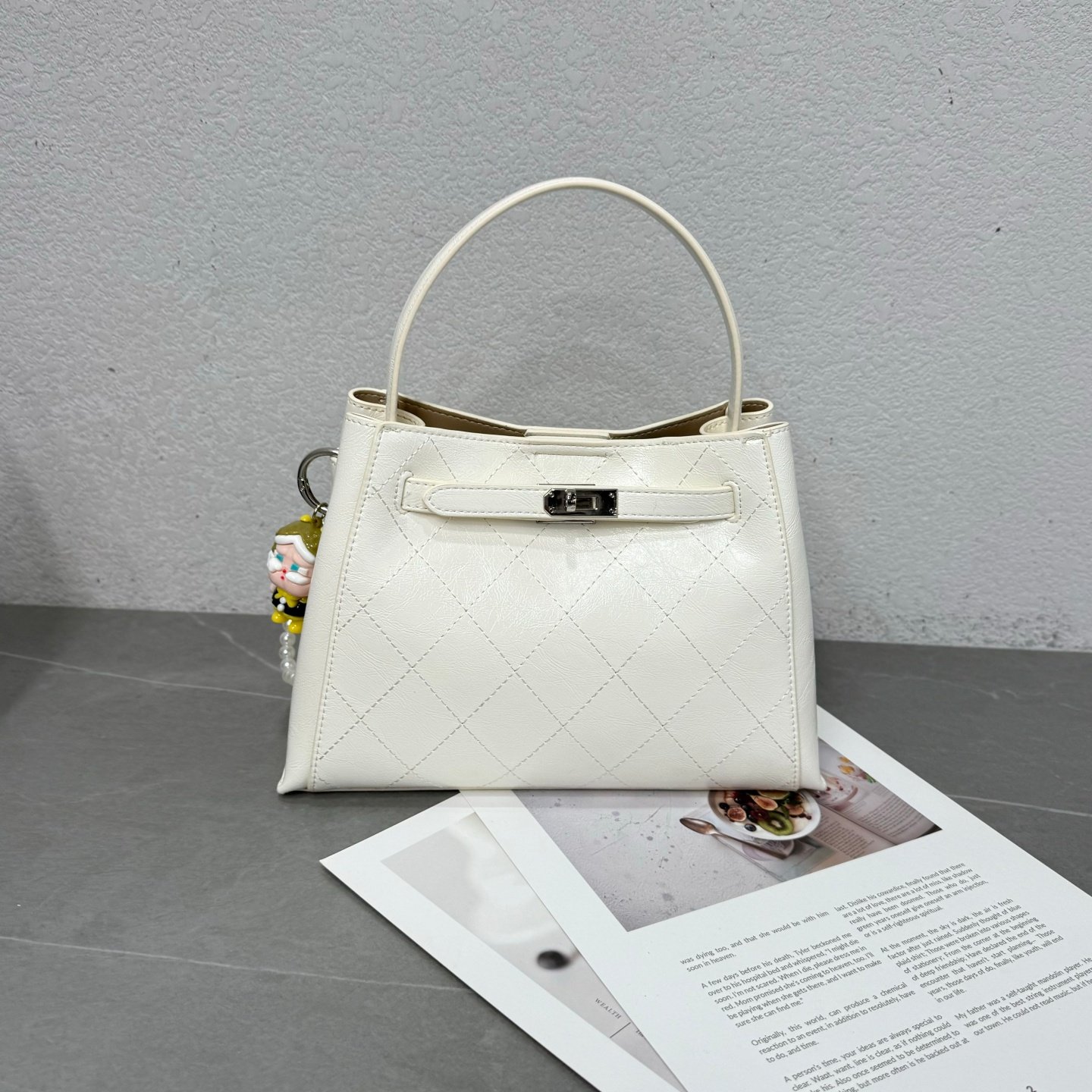 高级感百搭时尚菱格凯莉包手提包2026新款韩版简约通勤单肩斜挎包,箱包皮具/热销女包/男包,通用款女包,淘宝优惠券,粉丝福利购,淘宝优惠卷