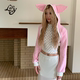 新品 ALazyPig粉色猪猪耳朵短款 外套女25秋季 少女甜辣风连帽卫衣