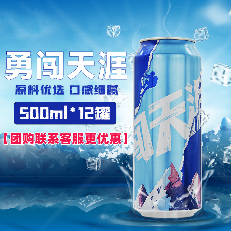 雪花勇闯天涯500ml*12易拉罐整箱原汁麦芽清爽啤酒装听特批价发