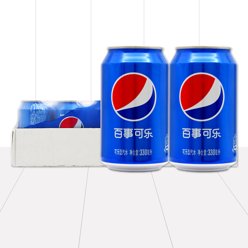 pepsi百事可乐经典原味汽水330ml*24易拉罐整箱装碳酸饮料 咖啡/麦片/冲饮 碳酸饮料 原图主图