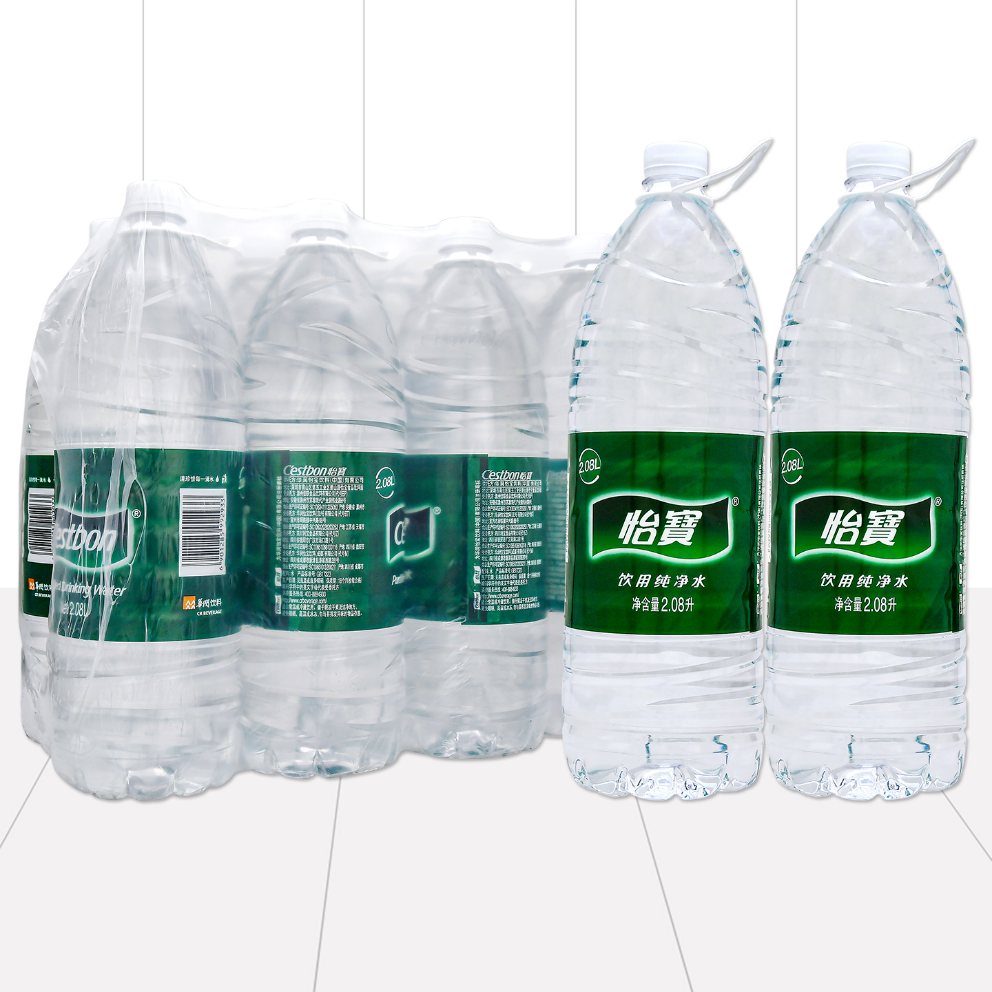 怡宝饮用纯净水2.08L*8瓶整箱装