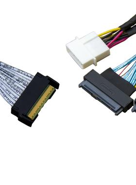 安费诺 RMC74-2464 MCIO 8i SFF-TA-1016 转 SFF8639 X2 数据线