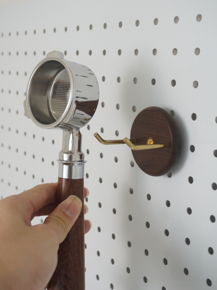 磁吸咖啡手柄实木挂架