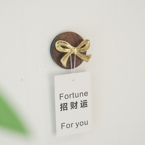 强力免打孔磁吸挂钩黑胡桃实木