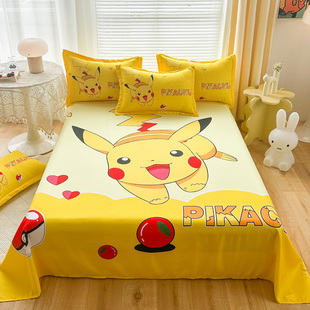 皮卡丘床单单件儿童男孩卡通学生单人可爱小女孩1.5m1.8米2.0被单