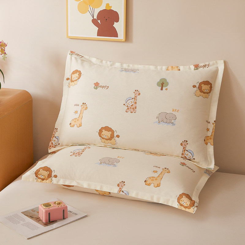 长颈鹿卡通纯棉儿童男孩枕头套30x50cm可爱狮子学生全棉枕套40x60,床上用品,枕套,淘宝优惠券,粉丝福利购,淘宝优惠卷