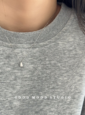 GMS小水滴 ins冷淡风立体光面水滴项链高级感T恤颈链锁骨链纯银女