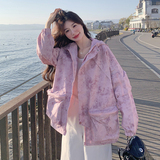 新款扎染休闲冲锋衣外套2C282-915P145K208，女装短外套，2C282