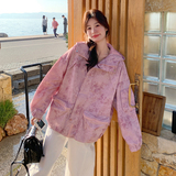 扎染休闲冲锋衣外套2C282-915P145K208，女装短外套，2C282