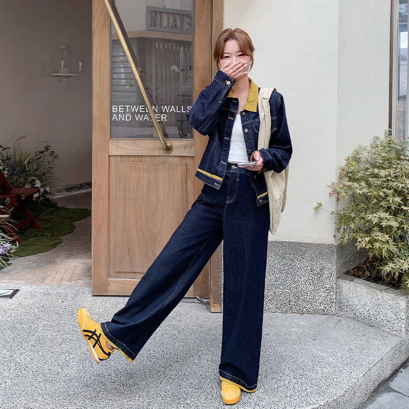 现货撞色牛仔套装外套女2C282-972P175K248,女装套装/套裙,2C282