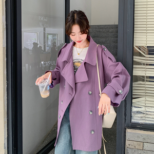 现货新款休闲紫色短风衣2C282-857P145K198图片