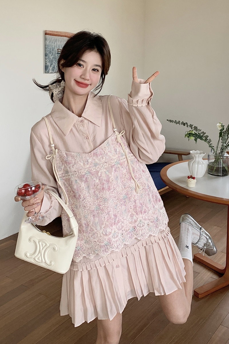 新款绣花马甲衬衫连衣裙两件套2C282-920P160K228,女装连衣裙,2C282