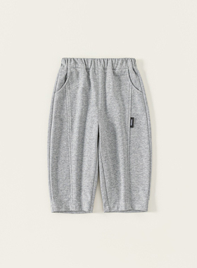 韩版童装秋款儿童裤子灰色休闲裤男孩子直筒裤宽松运动裤男女童