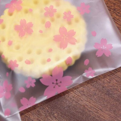 Clear Sakura Candy Cookies Packaging Bags Plastic Self-adhes
