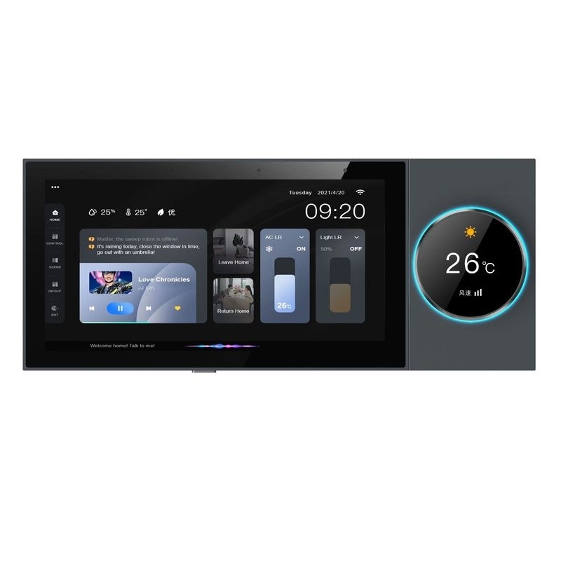 涂鸦中控屏网关6寸旋钮语音控制Tuya智能家居系统触摸屏网关控制