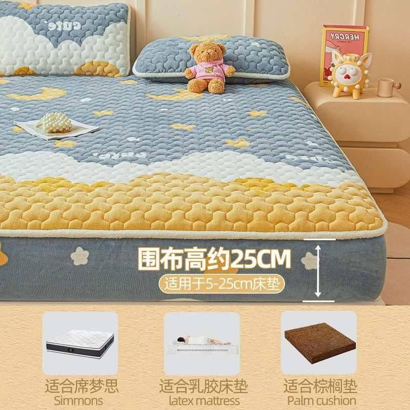 冬季加厚牛奶绒床笠绒三件套珊瑚床罩类a单人宿舍床垫家用保护套,床上用品,床笠,淘宝优惠券,粉丝福利购,淘宝优惠卷