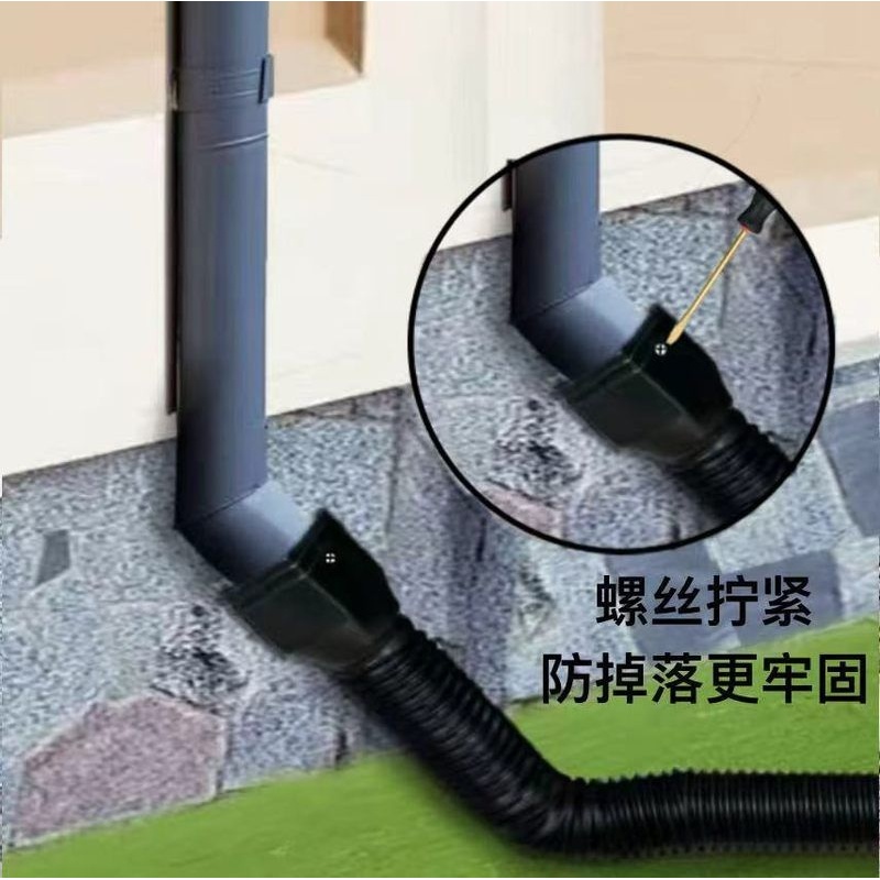 别墅外墙伸缩式HDPE方形二代塑料排水管 接头伸缩雨水管出水管