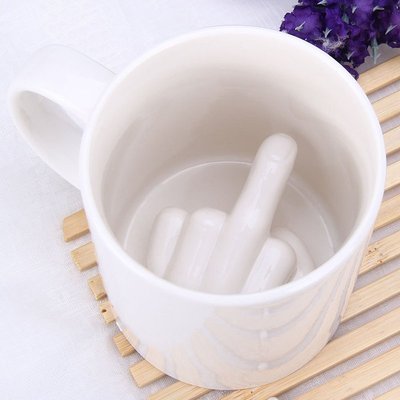 新品 Up Yours Mug 创意不文明中指法克杯恶搞fuck杯直销手指杯