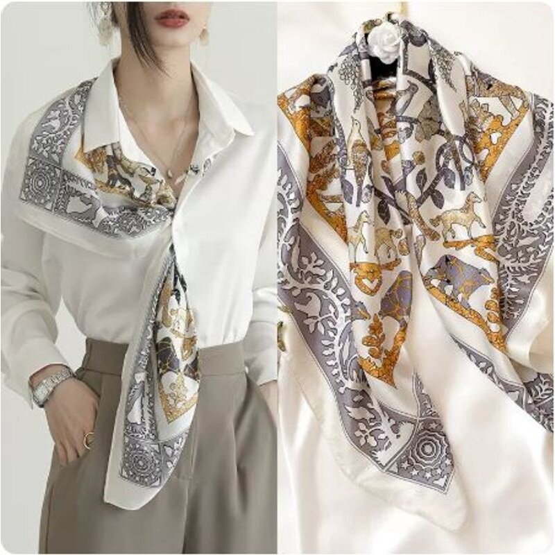 大方巾丝巾女春秋新款2023爆款百搭配衬衫90x90大牌高端流行围巾