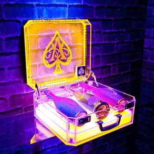 酒吧KTV亚克力LED发光冰桶 黑桃A香槟啤酒桶高颜值发光酒柜酒具