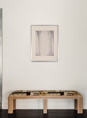 crisis art 97 银色框抽象艺术微喷装饰画金属感灰色办公室挂画