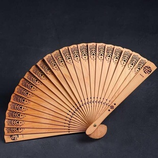 玄同 崖柏苏扇木雕摆件红木工艺品扇子中国风扇子折扇礼品扇文创