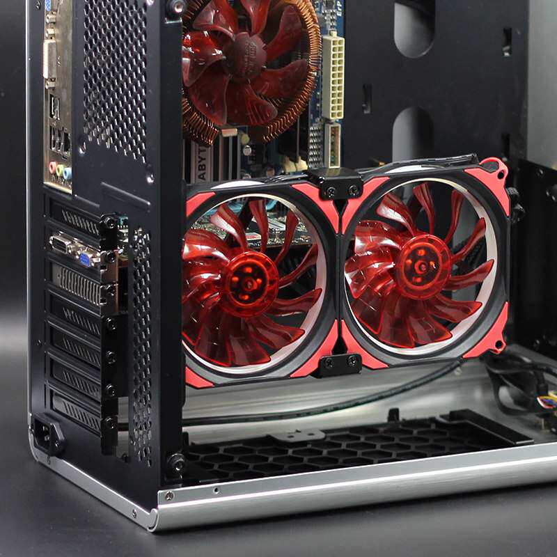 机箱侧吹风扇 显卡 主板 CPU 散热风扇12CM台式机通用 PCI散热器
