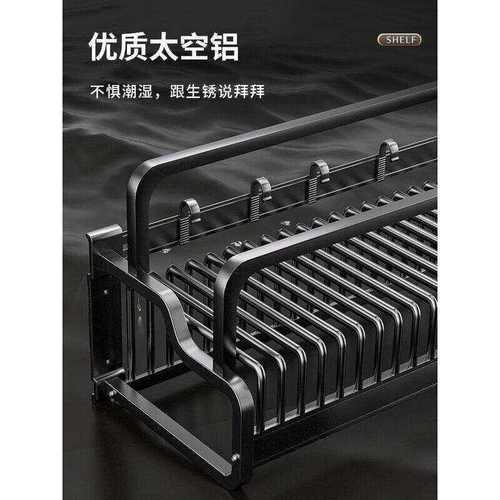 A5L太空铝浴室壁挂式毛巾架卫生间洗浴巾置物架架厕所打孔免一体